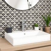 Fliesenaufkleber Geometrische Ornamente in schwarz-beige - Treechild - 12er Set 