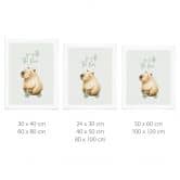 Kinderposter Capybara auf Roller - Flow Spruch 