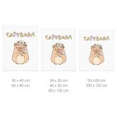 Poster Süßes Capybara mit Blumenkrone 