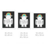 Poster für Kinder - Regenbogen-Roboter Sleep Laugh Create - Treechild 