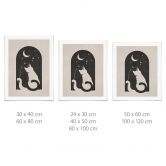 Animal Poster Two cats in the moonlight - Tunaboylu 