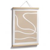 Poster 1X Studio - Weiße Pinselstriche auf Beige 