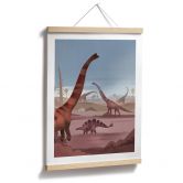 Poster Im Land der Dinosaurier - Braun 