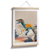 Kinder-Poster Dinosaurier - Velociraptor - Braun 
