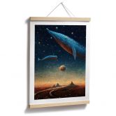 Poster Heine - Zwei Wale im Weltall - Astro Cruise 