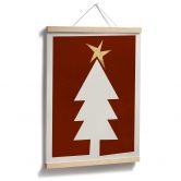 Poster Kubistika - Kerstboom met Gouden Ster - Kerstposter 