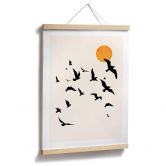 Poster Zugvögel auf dem Weg in den Süden - Kubistika 