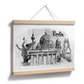 Poster Love your City - Berlijn zwart wit 