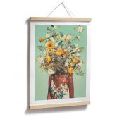 Poster Moth - Frau mit Sommerblumen auf dem Kopf 