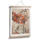 Poster Moth - Mann mit Blumen - Surreale Kunst 