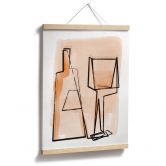 Poster Abstraktes Stillleben: Flasche und Weinglas - Treechild 