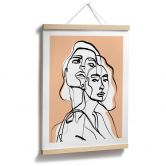 Poster Line Art Porträt von zwei Frauen - Treechild 