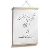 Poster Yoga - Posture sur les mains - Line Art 