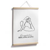 Poster Yoga - Königskobra Line Art 