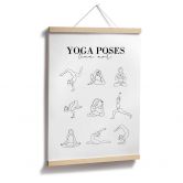 Plakat - Yoga Poses - Line Art 