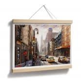 Poster Roter Schirm in New York Aquarell 