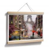 Poster Roter Schirm in Paris Aquarell 