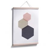 Poster Nouveauprints - Hexagones roses 