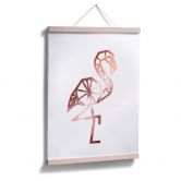 Poster Origami Flamingo - Kupfer-Optik 
