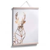 Poster Origami Hirsch - Kupferoptik 