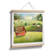Poster Colorful farm in the mountains - DigitalArtsi 