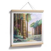 Poster Sonniger Wald mit Hirsch - DigitalArtsi 