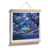 Poster Enchanted forest in midnight blue - DigitalArtsi 