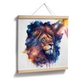 Poster Heine - Mächtiger Löwe im Sternenhimmel - Astro Cruise - Quadratisch 