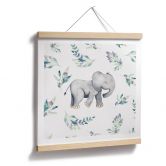 Plakat Sød babyelefant mellem boho-grene - UN Designs 