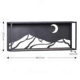 Wandregal Mond in der Berglandschaft - Aus Holz und Metall - 66x27x12 cm 