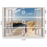 Fototapete Fensterblick Abstieg zum Strand 
