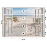 Fototapete Fensterblick Strand Meer Natur 