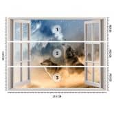 Fototapete Fensterblick Wolf Tier Natur Abstrakt 