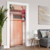 Door foil Peach-colored facade in South America - Hugonnard - Self-adhesive door decoration 