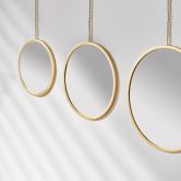Wandspiegel 3er Set gold zum Aufhängen - Antwerpen - Ø 33 + Ø 28 + Ø 24 cm 