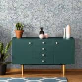 Vliestapete mit stark strukturiertem Blattmotiv blau Floral 