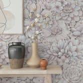 vliesbehang roze gebloemd voor woonkamer slaapkamer behang marburg 