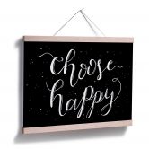 Poster Choose Happy - schwarz negativ 