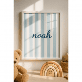 Poster personnalisable rayures bleues 