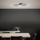 Deckenleuchte Chloe, schwarz, 52 x 30 cm, Metall LED-Deckenleuchte, dimmbar 
