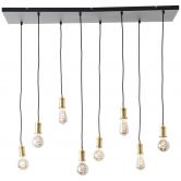Pendelleuchte Emmanuel, schwarz, 133 x 34,8 cm, Metall Pendel-lampe, dimmbar 
