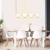 Pendelleuchte Ian, gold, 120 x 107 cm, Glas Lampe 