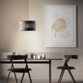 Pendelleuchte Silvio, gold, 120 x 38 cm, Metall Pendellampe, dimmbar 