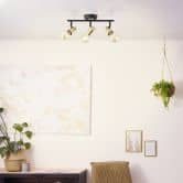 Deckenleuchte Karl, gold, 35,5 x 14,5 cm, Metall Lampe 