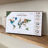 3D Holz-Puzzle Weltkarte mit Ländernamen, bunt 