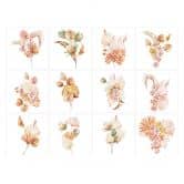 Fliesenaufkleber Aquarell Blumensträuße 02 - 12er Set 
