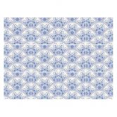 Fliesenaufkleber Blau Florales Muster im Art Deco Stil - 12er Set 