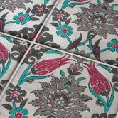 Fliesenaufkleber Orientalischer Blumenkranz - 12er Set 