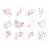 Fliesenaufkleber Outlines Blätter Rose - 12er Set 
