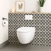 Fliesenaufkleber Geometrische Ornamente in schwarz-beige - Treechild - 12er Set 